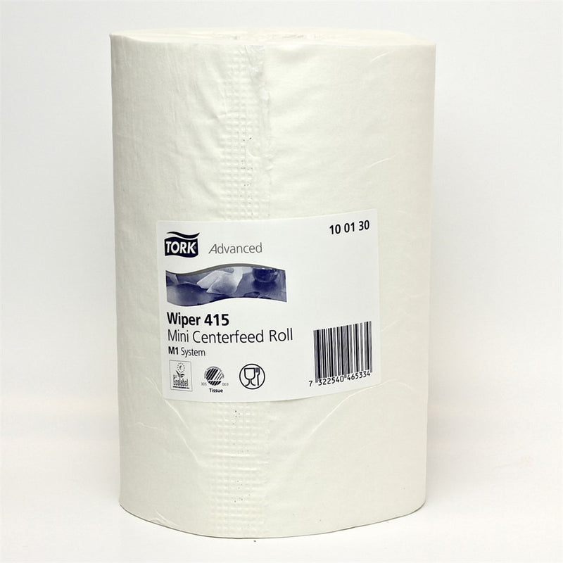 The Tork Advanced Wiper 415 Mini Centrefeed Roll 21.5cm x 120m M1