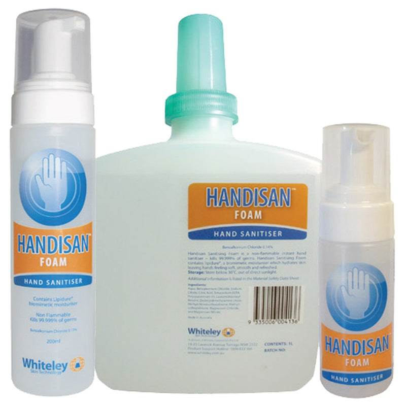 The Handisan Foam Hand Sanitiser Alcohol Free 200ml Ctn12