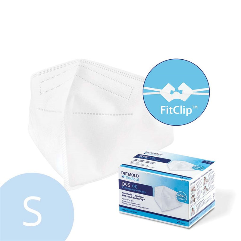 The Face Mask D95 P2 Respirator w FitClip Detmold Small