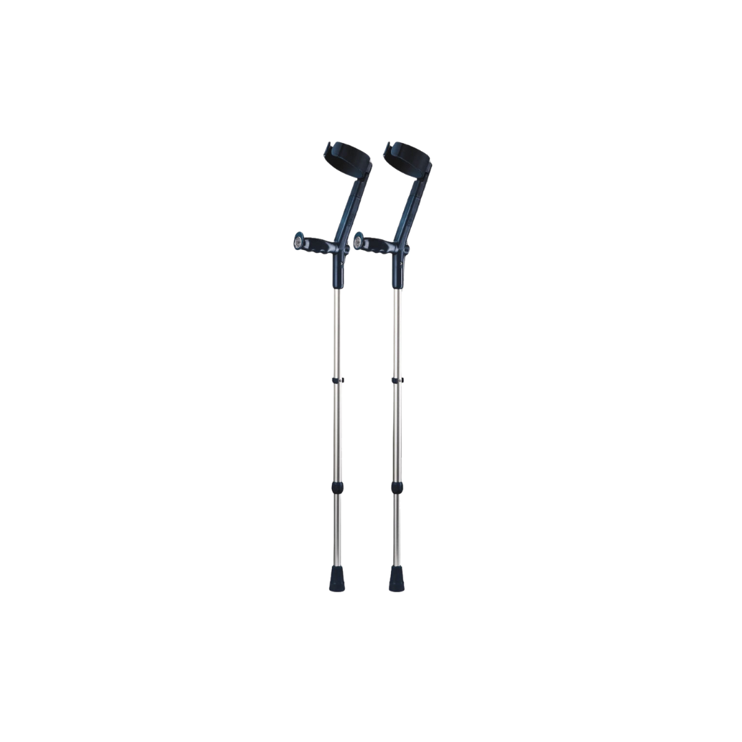 Rebotec Safe-In-Soft, Forearm Crutches with Safety Cuff & Hinge