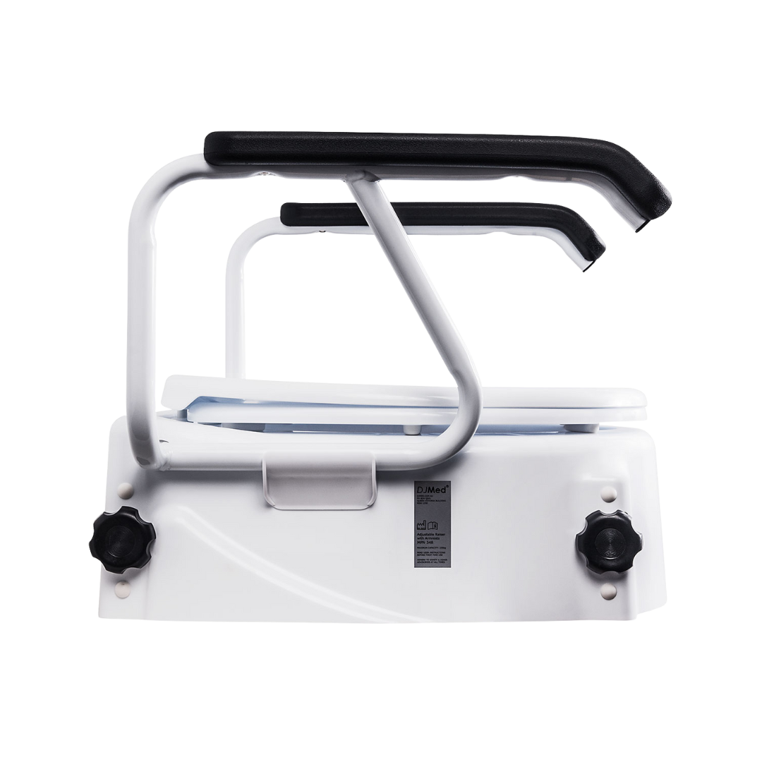 Adjustable Raised Toilet Seat with Armrests