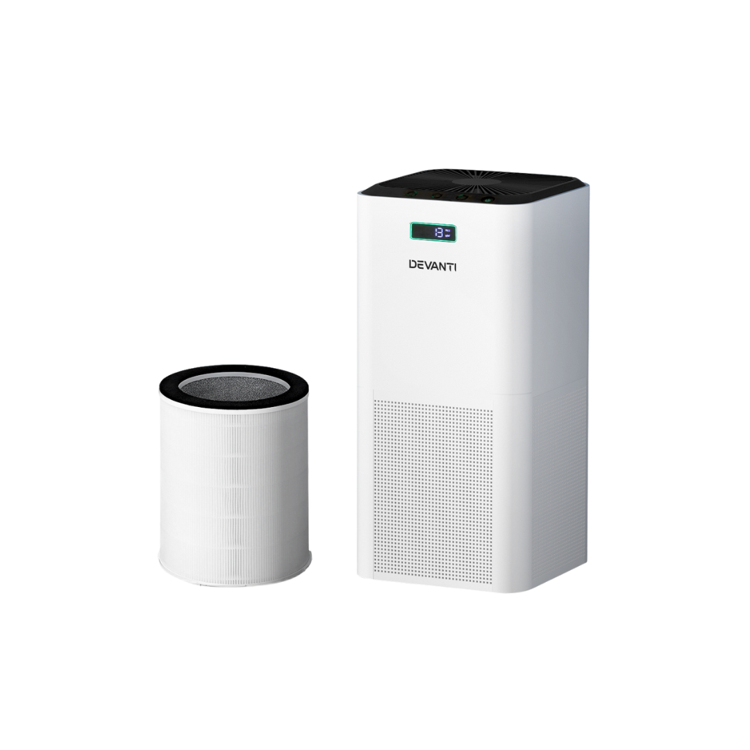 Devanti Air Purifier HEPA Filter PM2.5 Smoke Dust Germ Odor Cleaner Freshener- Appliances - NDIS