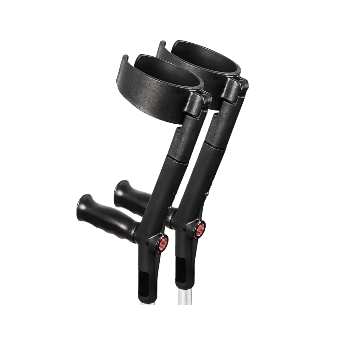 Rebotec Safe-In-Soft, Forearm Crutches with Safety Cuff & Hinge