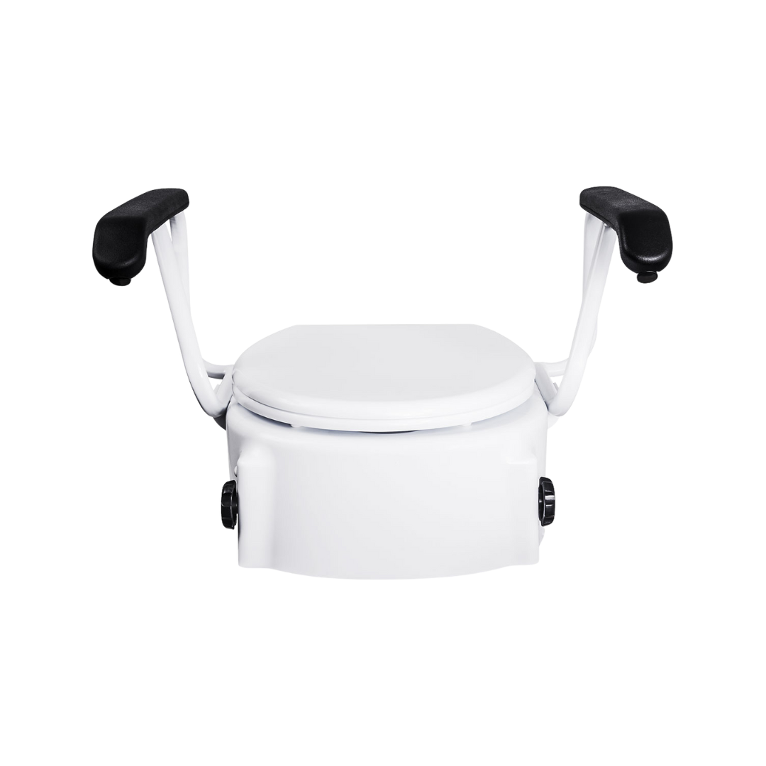 Adjustable Raised Toilet Seat with Armrests