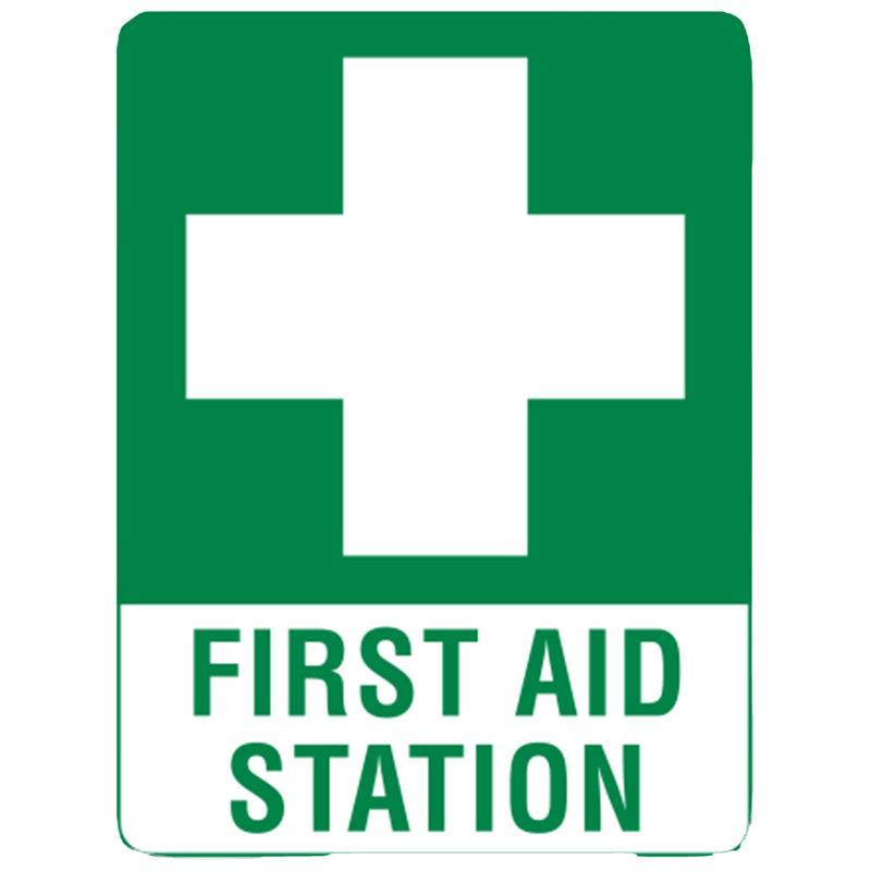 The Large Poly First Aid Station Sign 60 x 45cm