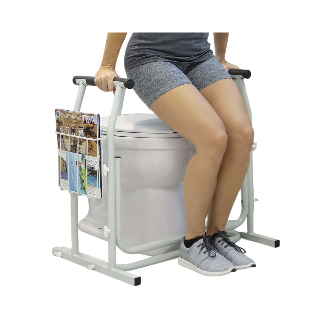 Toilet Surround Support Rails, with Basket -DJ Med