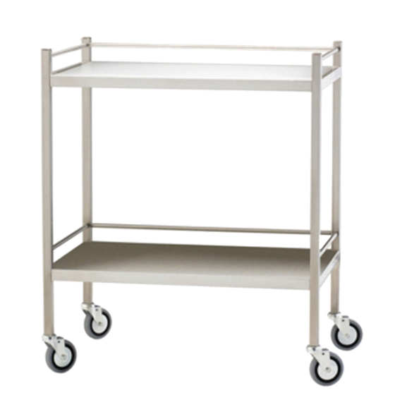 The Medium Stainless Steel Trolley with Rails 80 x 50 x 97cm