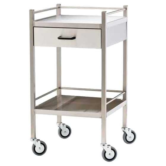 The Medium Stainless Steel Trolley with Drawer 60 x 50 x 97cm