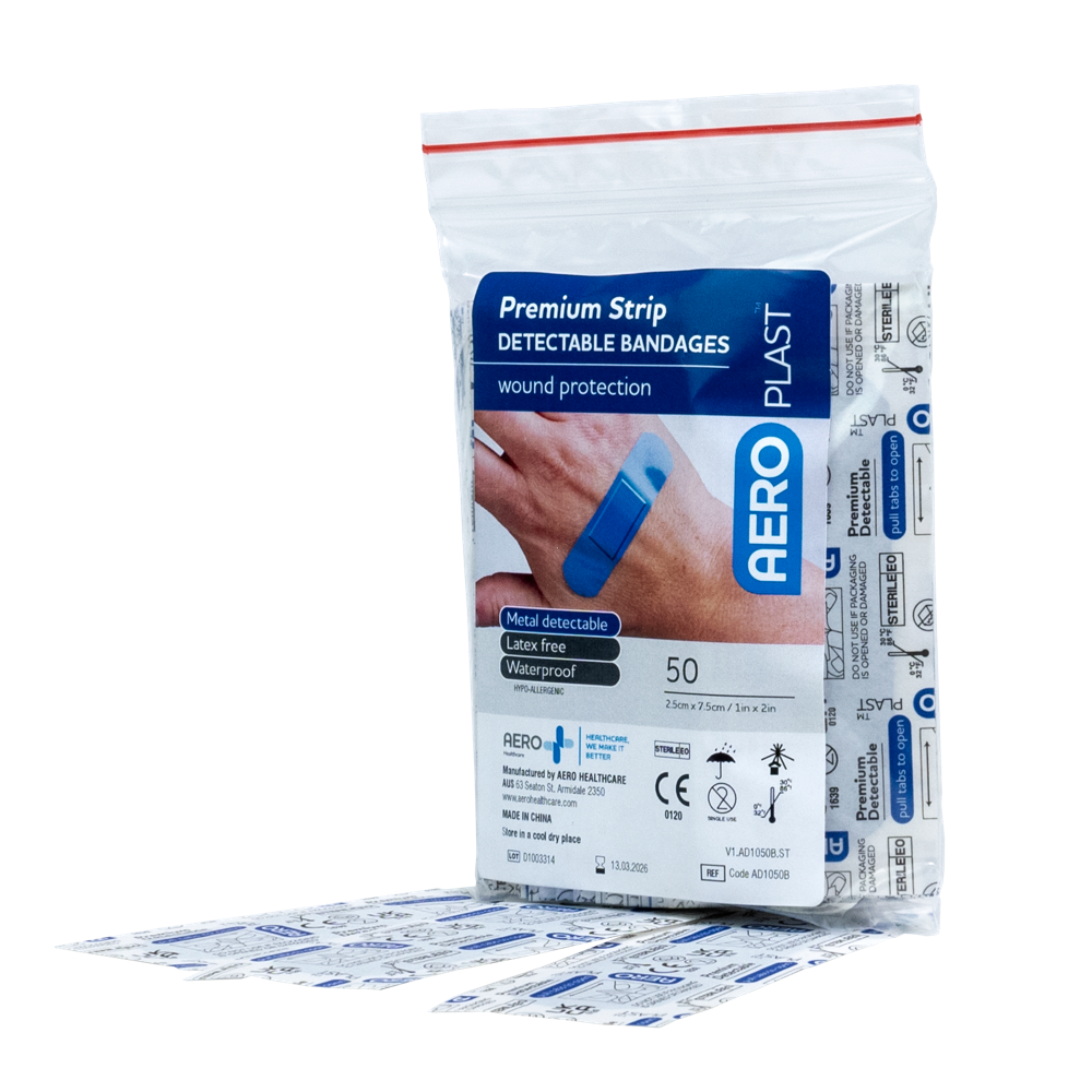 AEROPLAST Premium X-Wide Detectable Strip 7.5 x 2.5cm Bag/50 Min Order: 12