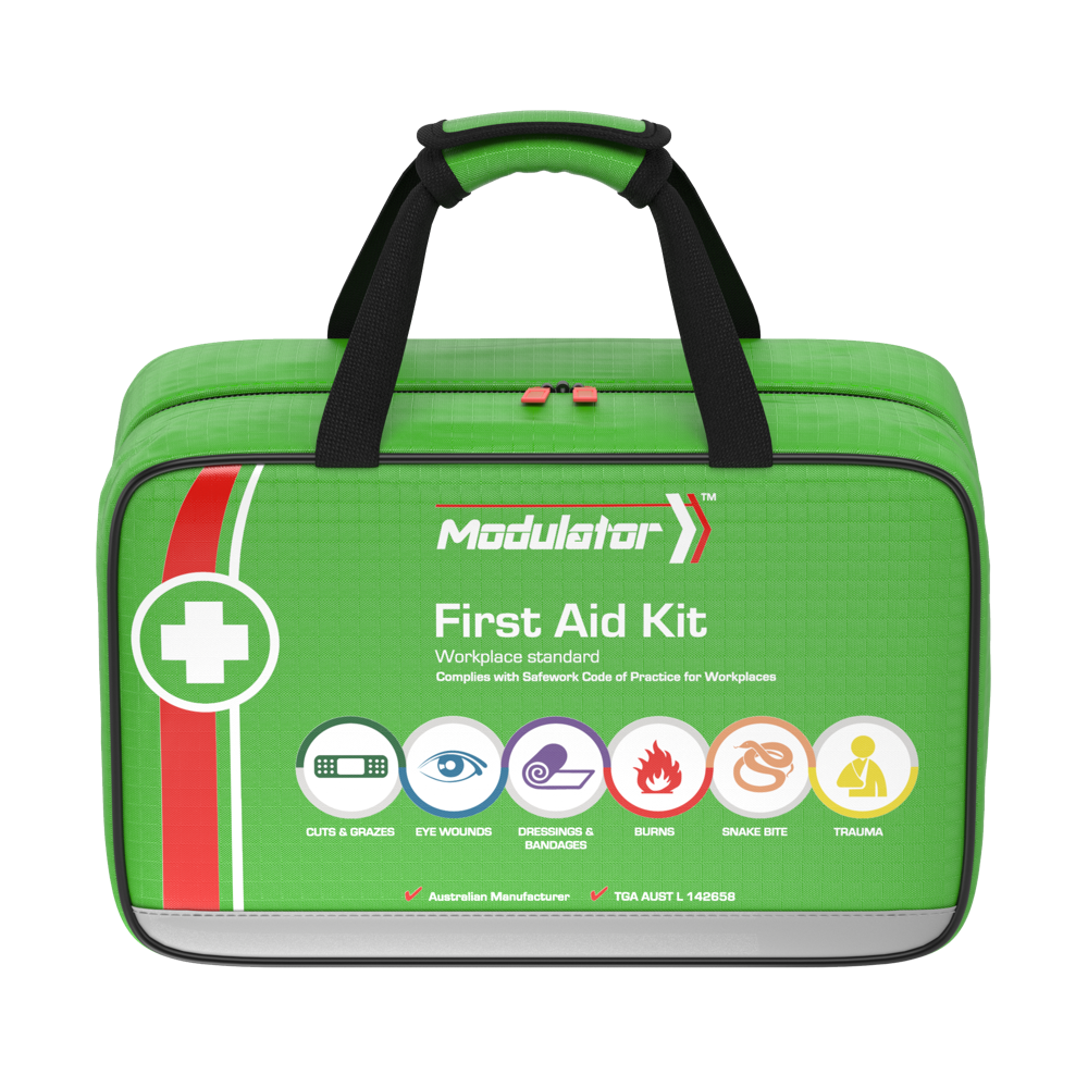 CUSTOM Modulator Softpack First Aid Kit 36cm W x 14cm D x 23cm H Min Order: 4