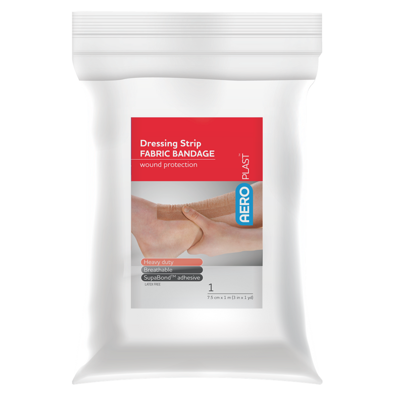 The AEROPLAST Premium Fabric Dressing Strip 7.5cm x 1M