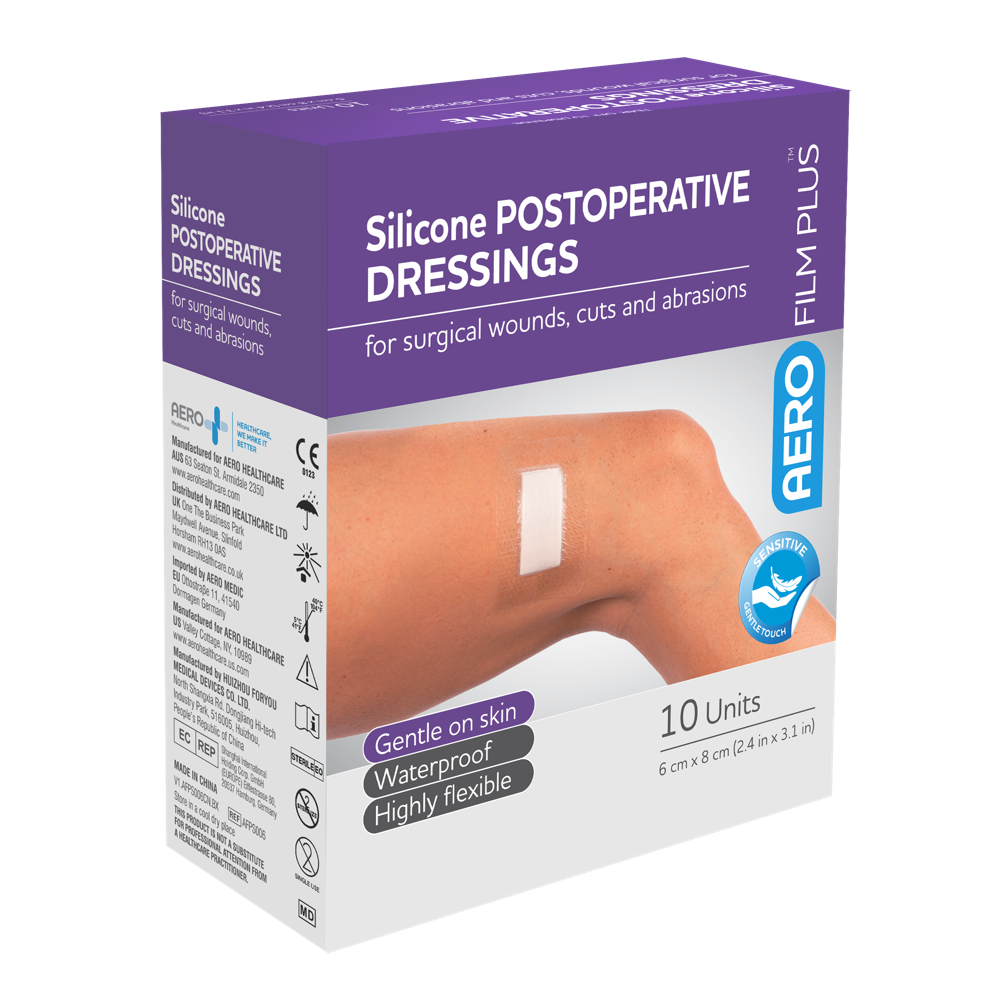 AEROFILM PLUS Sensitive Silicone Postoperative Dressing 6 x 8cm  Box/10