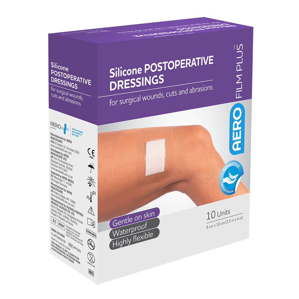 AEROFILM PLUS Sensitive Silicone Postoperative Dressing 9 x 10cm  Box/10
