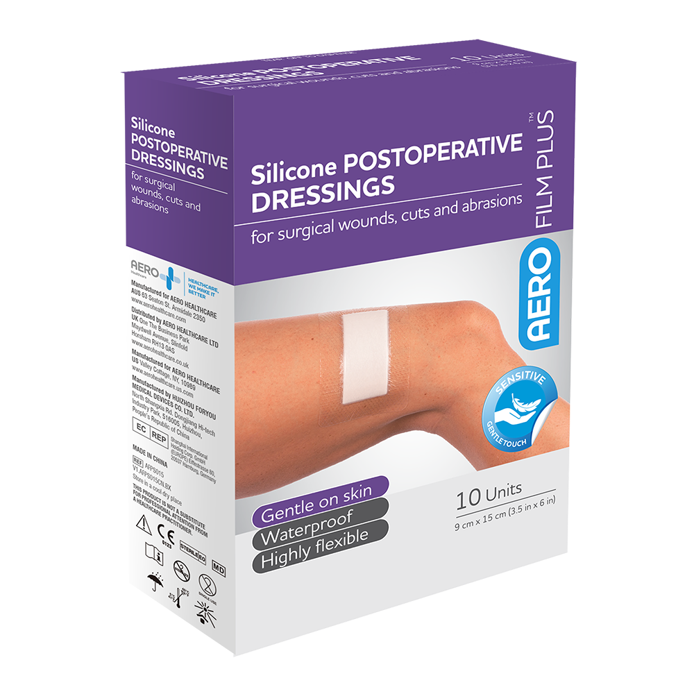 AEROFILM PLUS Sensitive Silicone Postoperative Dressing 9 x 15cm  Box/10