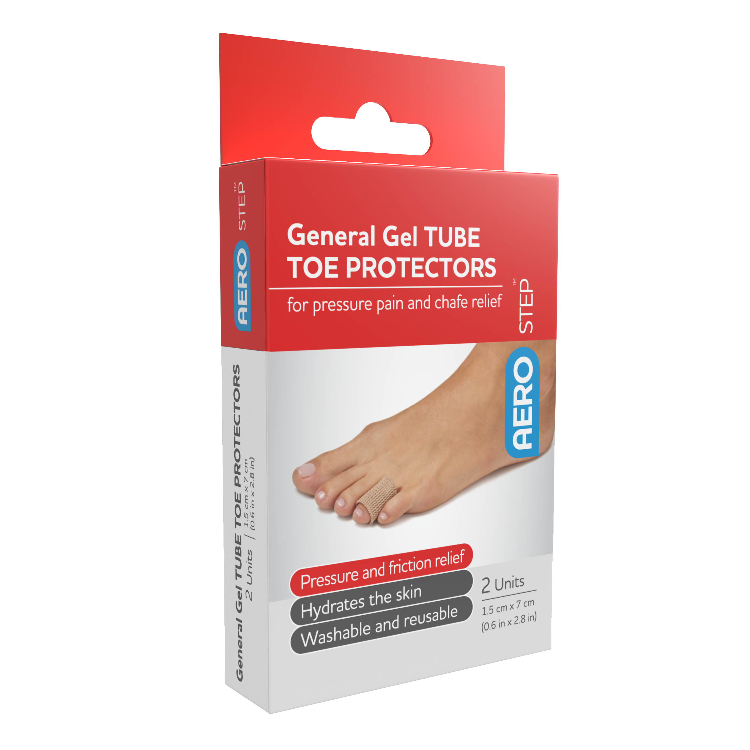 AeroStep™ Elastic Fabric Gel Toe Tube 2pk