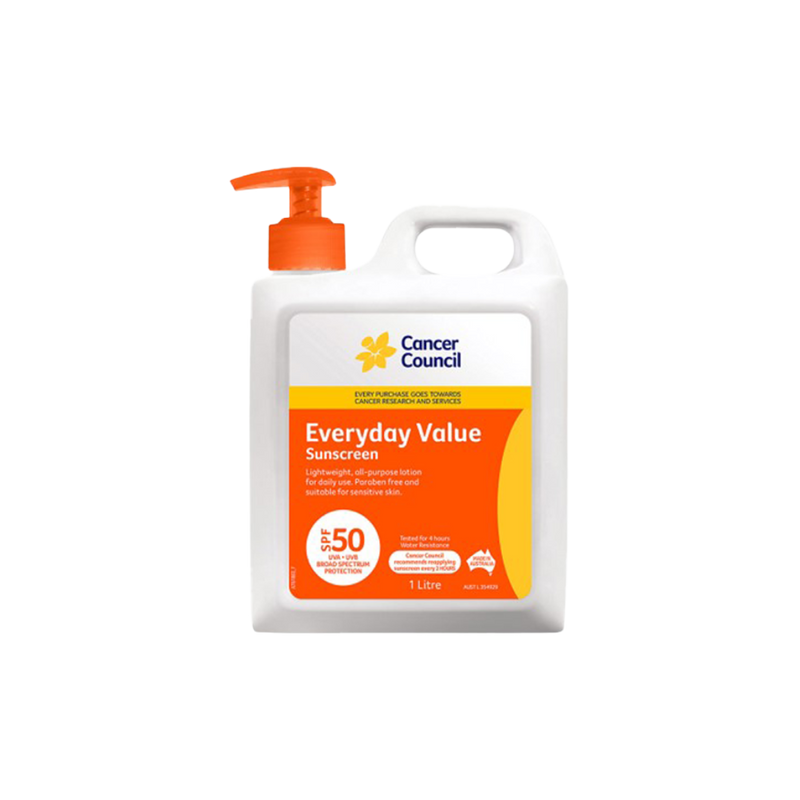 The CANCER COUNCIL SPF50 Everyday Value Sunscreen Pump 1L