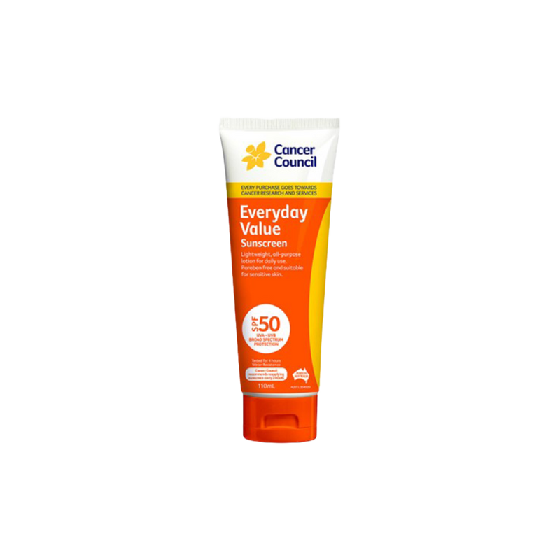 The CANCER COUNCIL SPF50 Everyday Value Sunscreen Tube 110mL