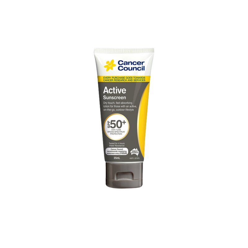 The CANCER COUNCIL SPF50+ Active Sunscreen Tube 35mL
