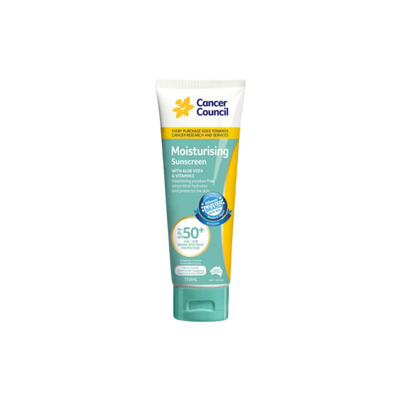 The CANCER COUNCIL SPF50+ Moisturising Sunscreen Tube 110mL (Box of 24)