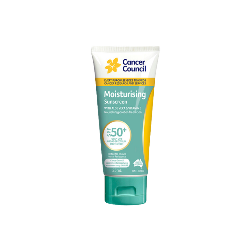 The CANCER COUNCIL SPF50+ Moisturising Sunscreen Tube 35mL (Box of 35)