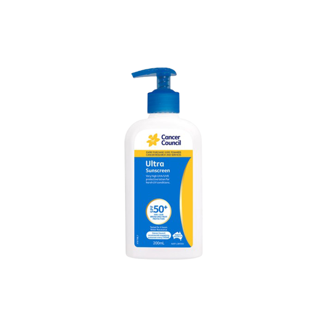 CANCER COUNCIL SPF50+ Ultra Sunscreen Pump 200mL (Box of 24)- Personal Protection - PPE - NDIS