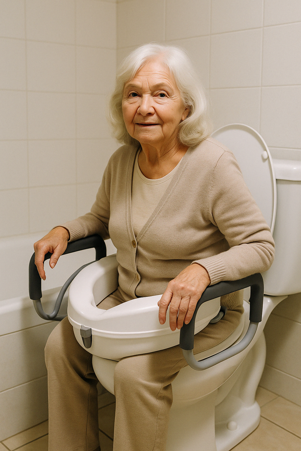 Raised Toilet Seat with Armrests 5cm