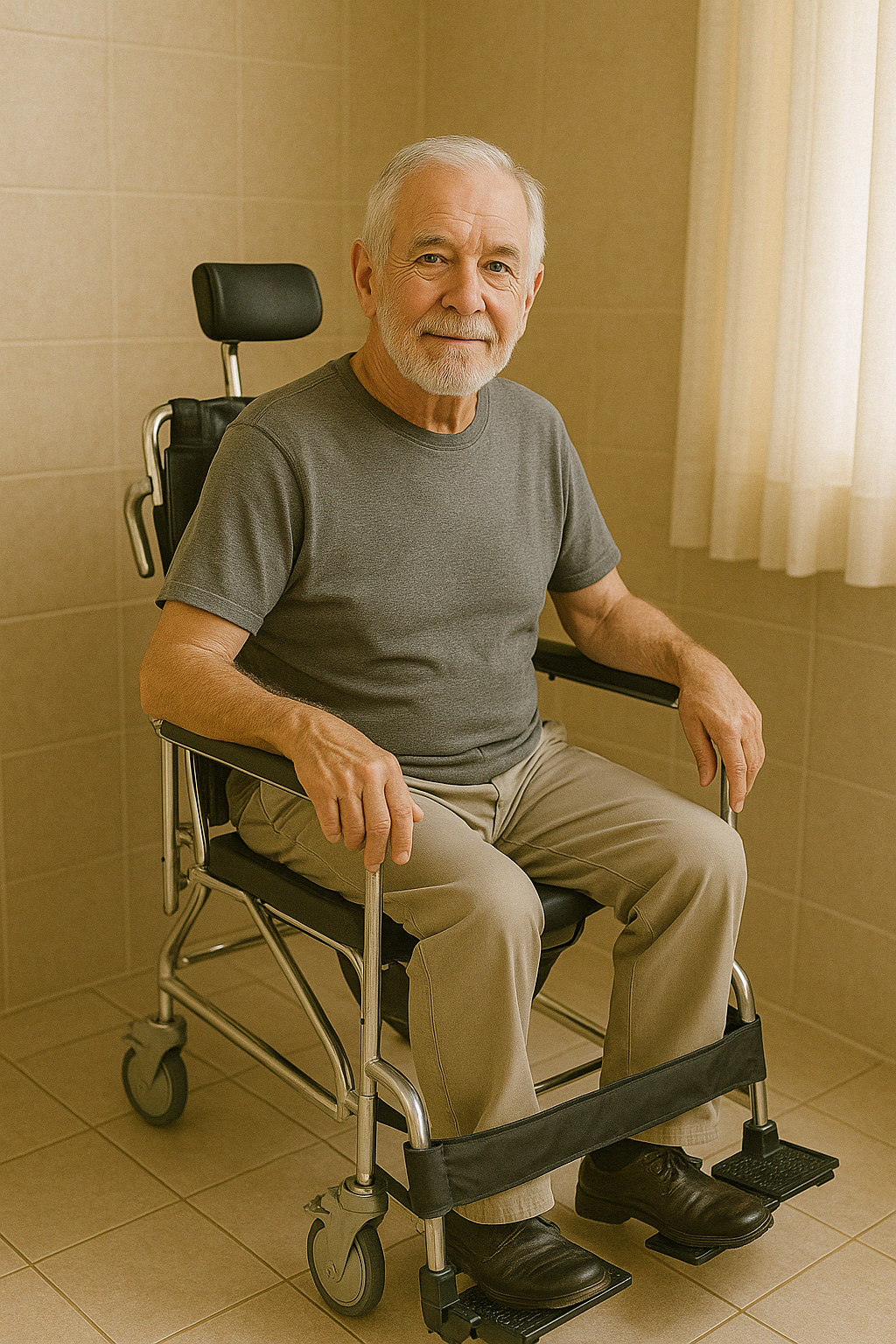 Mobile Shower Commode - Stainless Steel