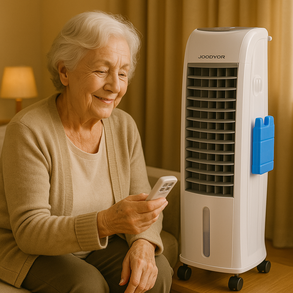 POLYCOOL 8L Portable Evaporative Air Cooler 24 Hour Timer 4 in 1 Cooling Fan, Grey and White