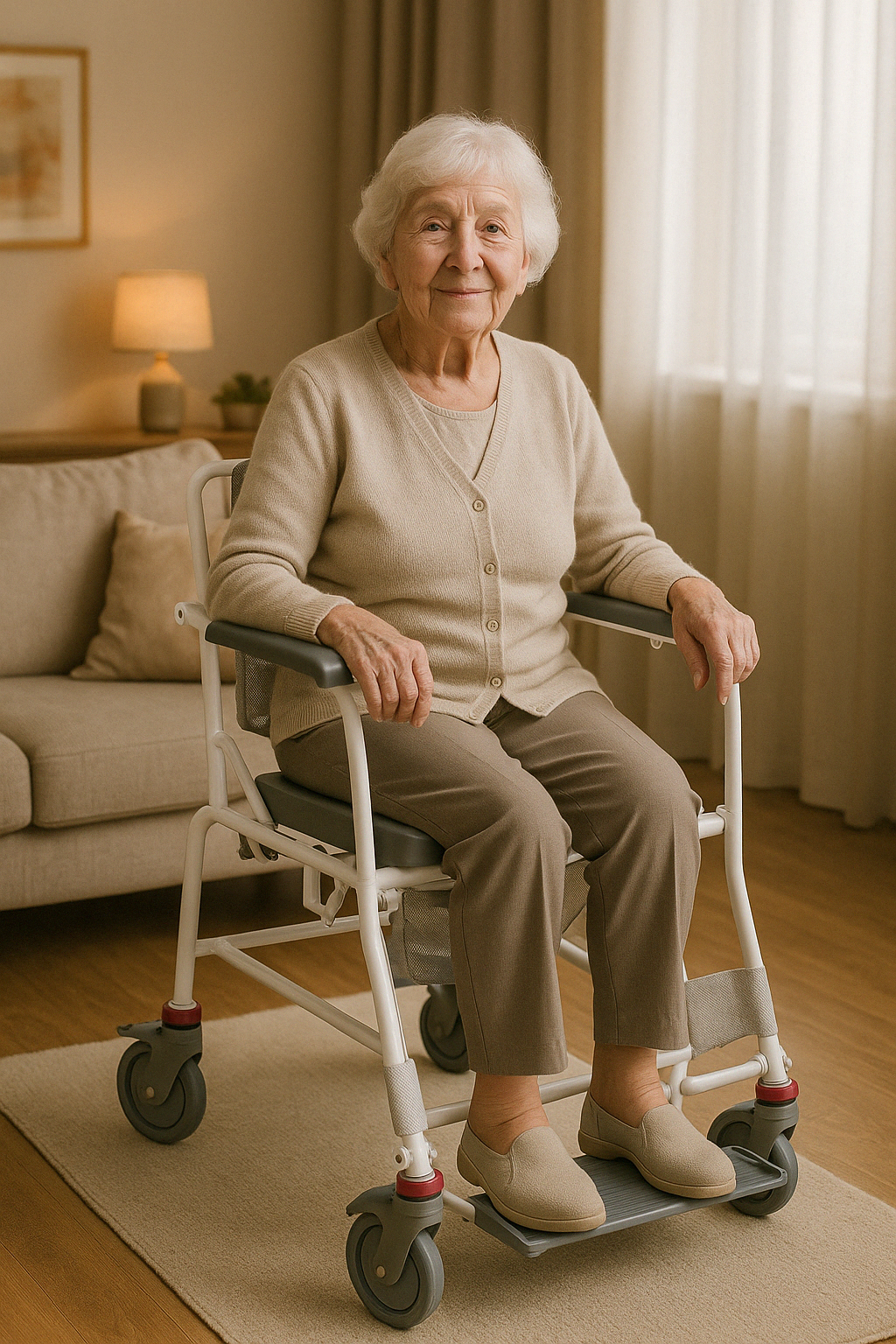 Aluminium Mobile Tilt in Space Shower Commode