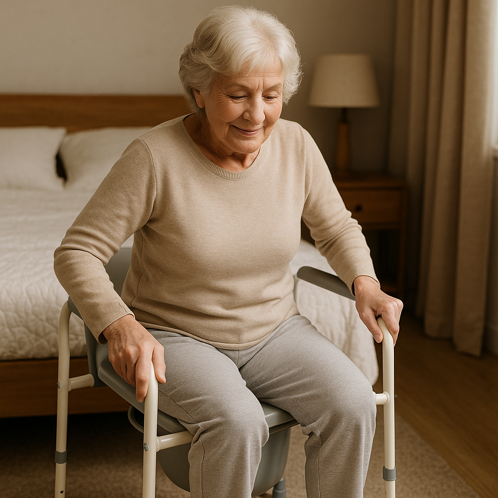 Extra-Wide Bariatric Raised Toilet Seat with Armrests and Commode Bucket (270kg SWL)