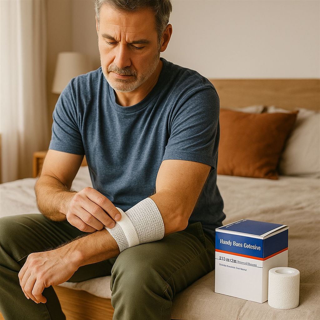 Handy Gauze Cohesive Retention Bandage 2.5cm x 2m Unstretch