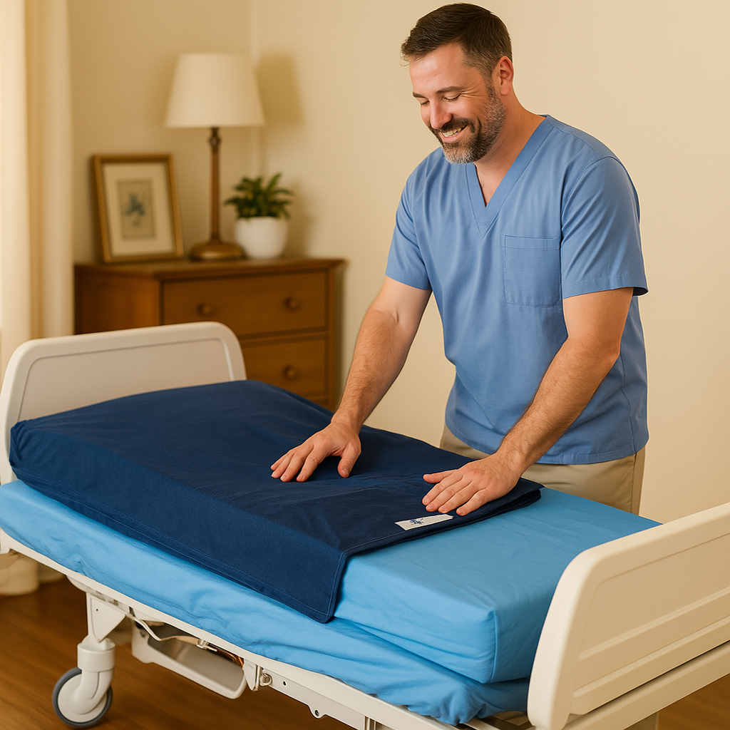 Sheet Single Bed Disposable Fitted 210 x 90cm L/Blue C100
