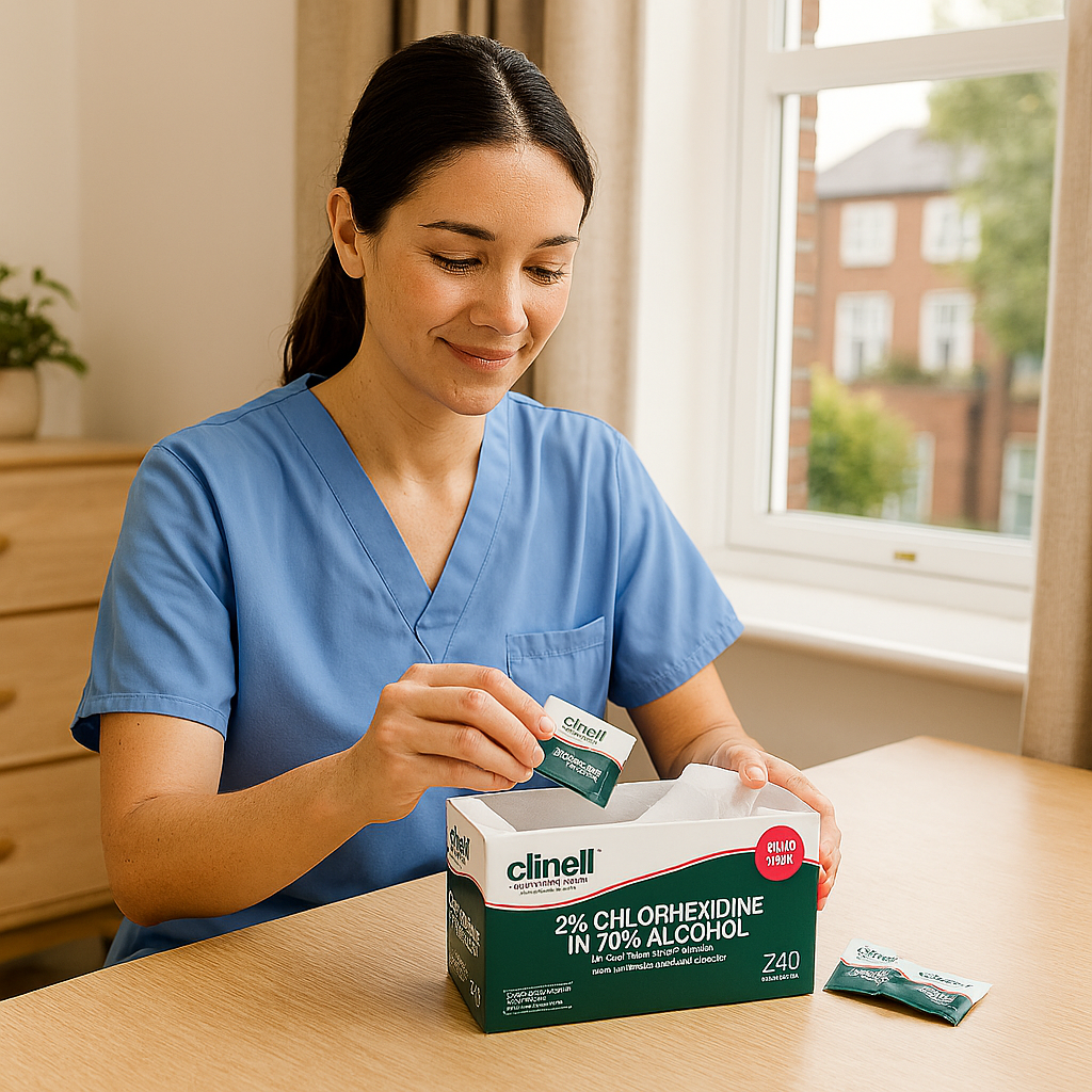 Clinell Alcohol 2% Chorhexidine Wipes 240 Ct18