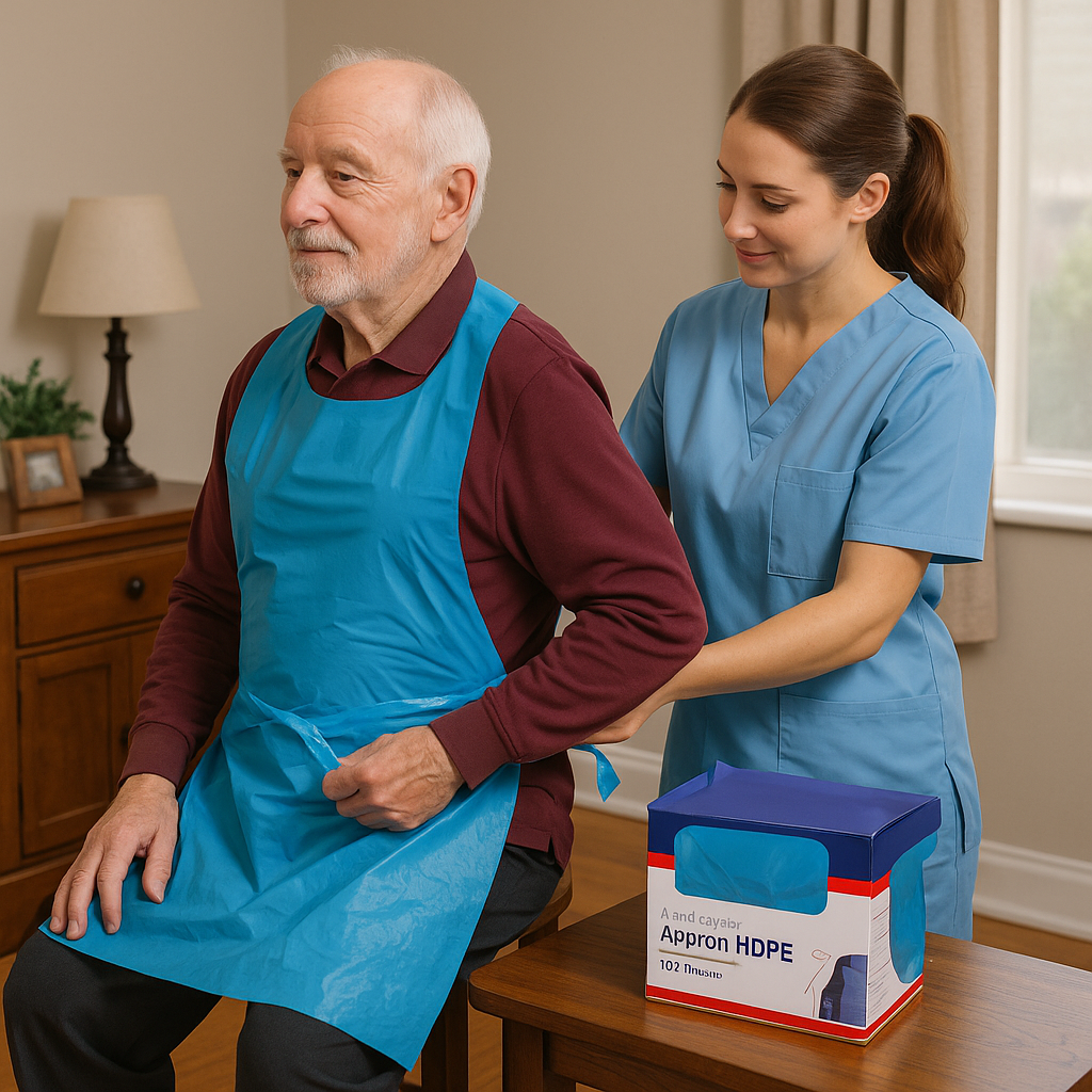 Aprons Disposable Blue 71 x 117cm B100 (Dispenser Box)