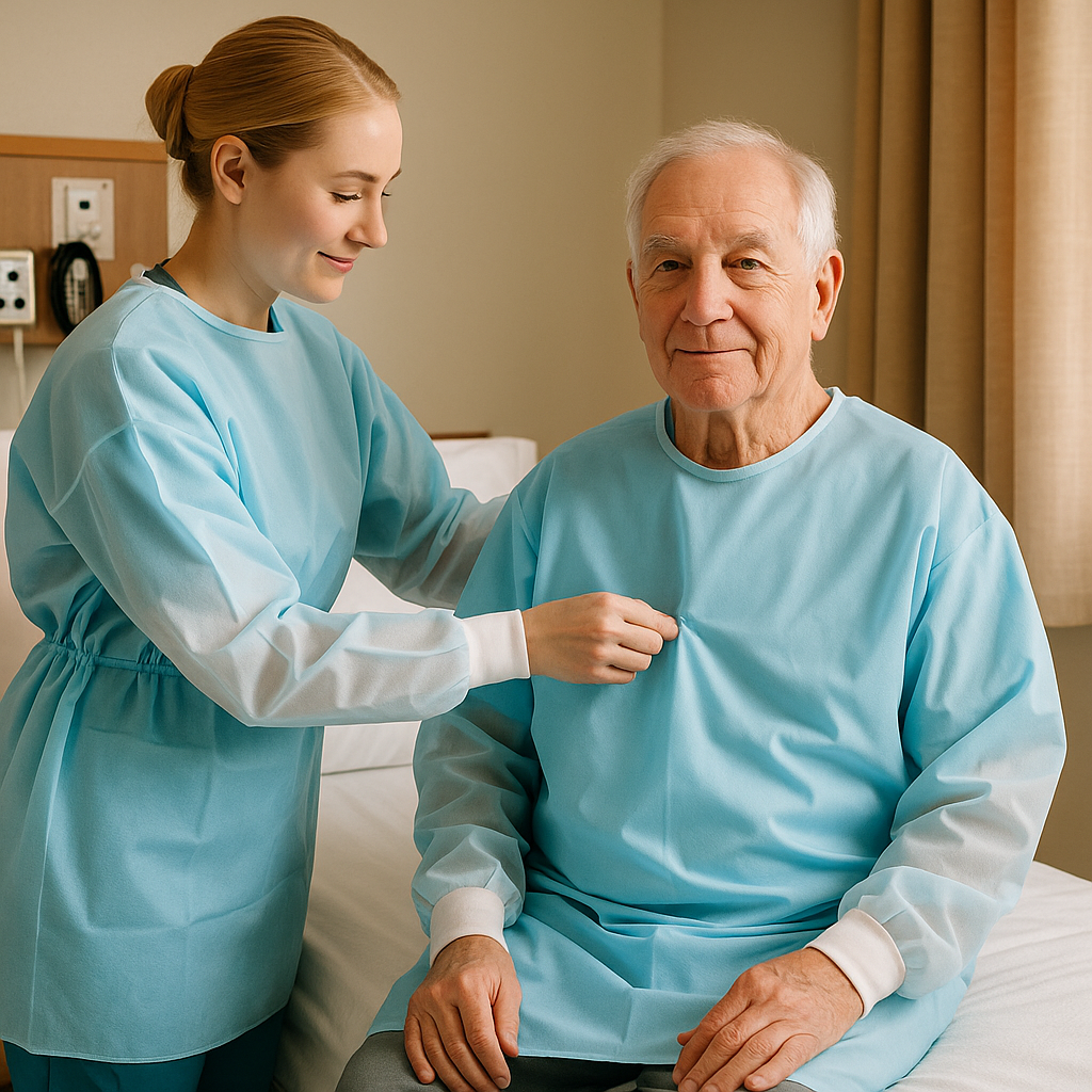 Gown Impervious Thumbs Up Regular Blue C75