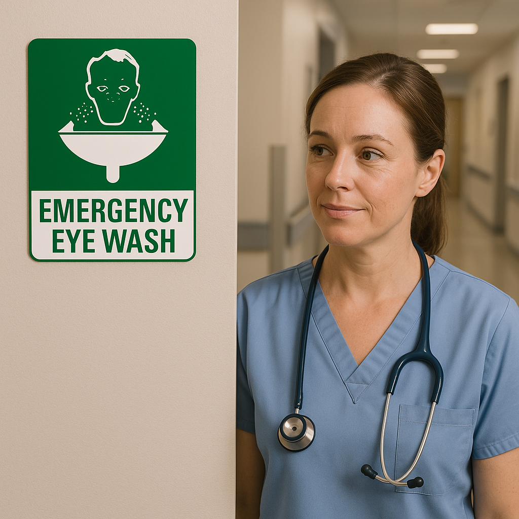 Small Metal Emergency Eyewash Sign 30 x 22.5cm