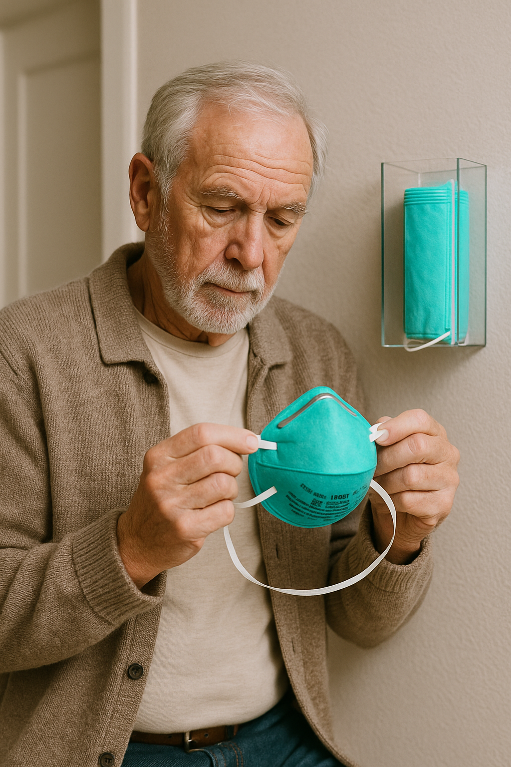Respirator Mask Cupped & Surgical Turquoise N95/P2 Small B20 1860S