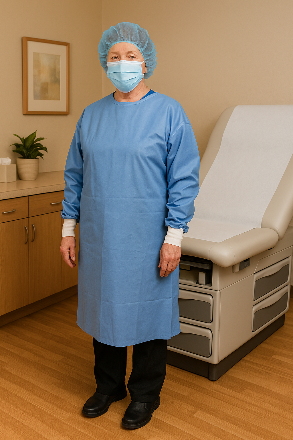 Bouffant Cap Disp Non Woven Blue
