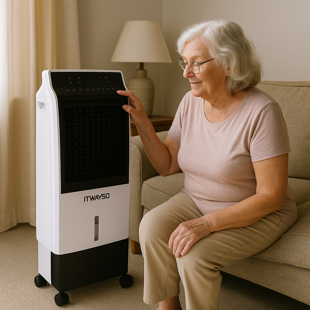 Devanti Evaporative Air Cooler Potable Fan Cooling Remote Control LED Display