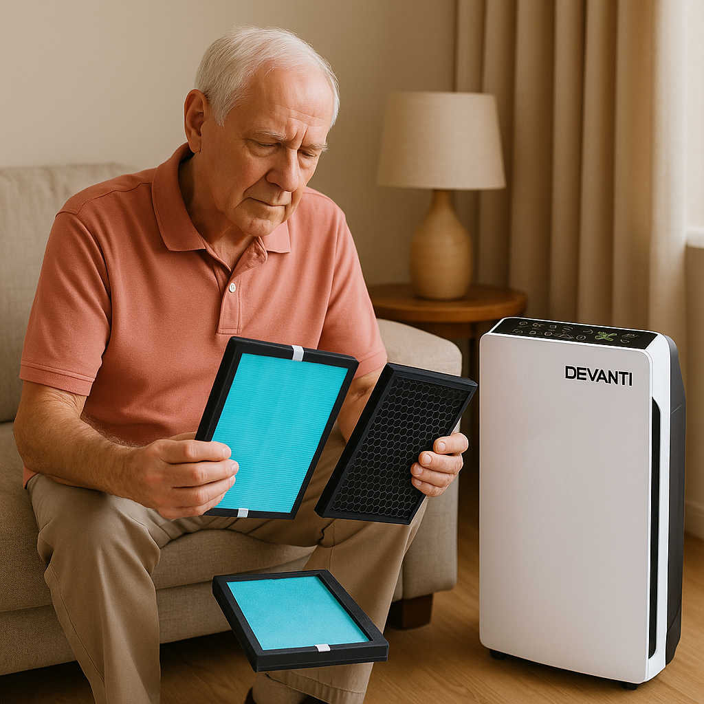 Devanti Air Purifier Home Purifiers HEPA Filter Odour Virus Smoke PM2.5 Remover