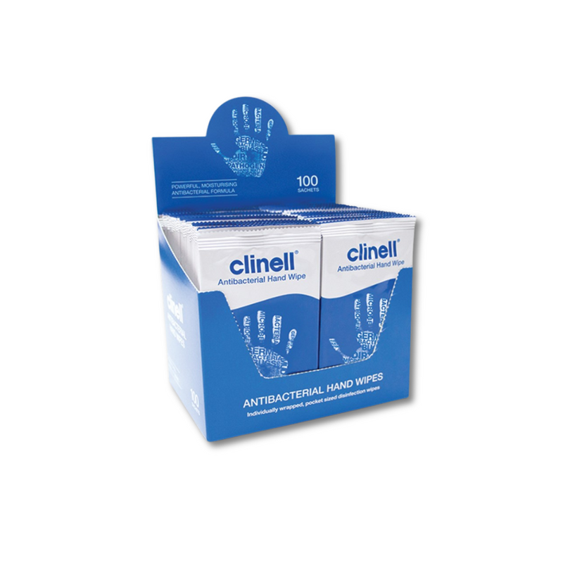 Clinell Antibacterial Hand Wipes Individually Wrapped B100