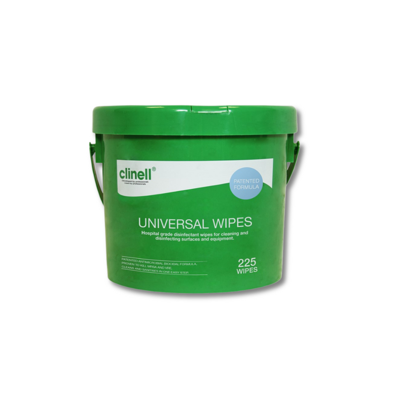 The Clinell Universal Sanitising Wipes Hospital Grade Bucket 225