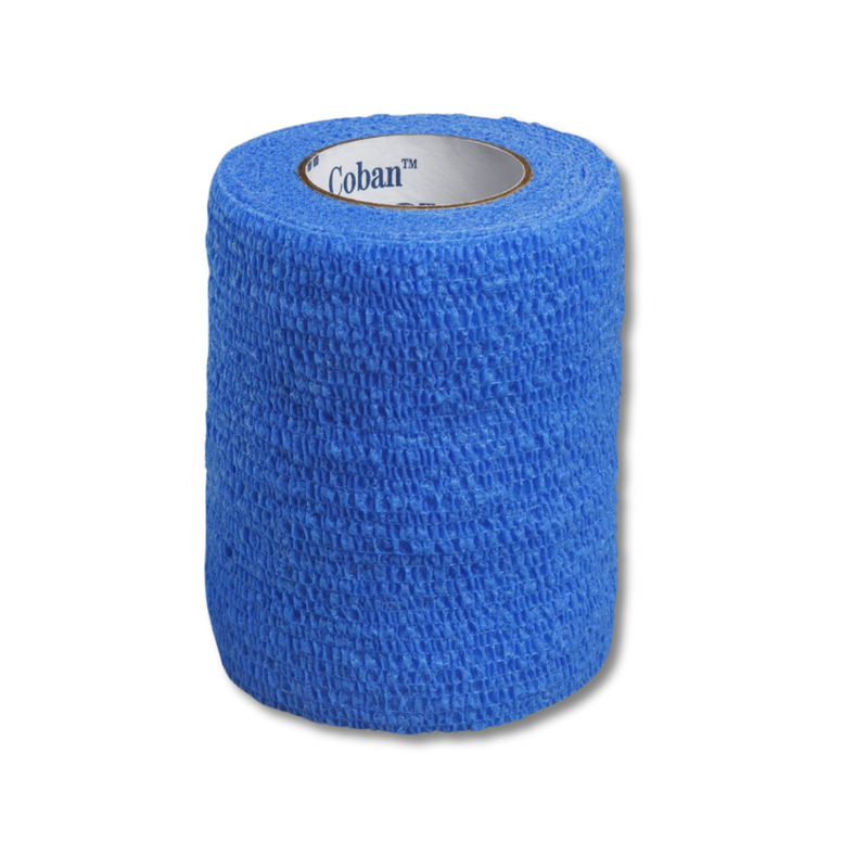 The Coban Cohesive Bandages 75mm x 2m Blue 1583B