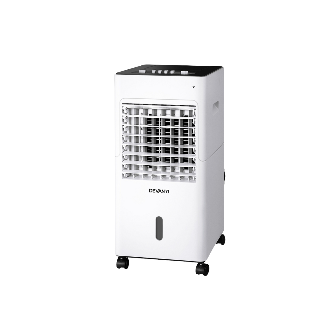 Devanti Evaporative Air Cooler Conditioner Portable 6L Cooling Fan Humidifier - Appliances - NDIS