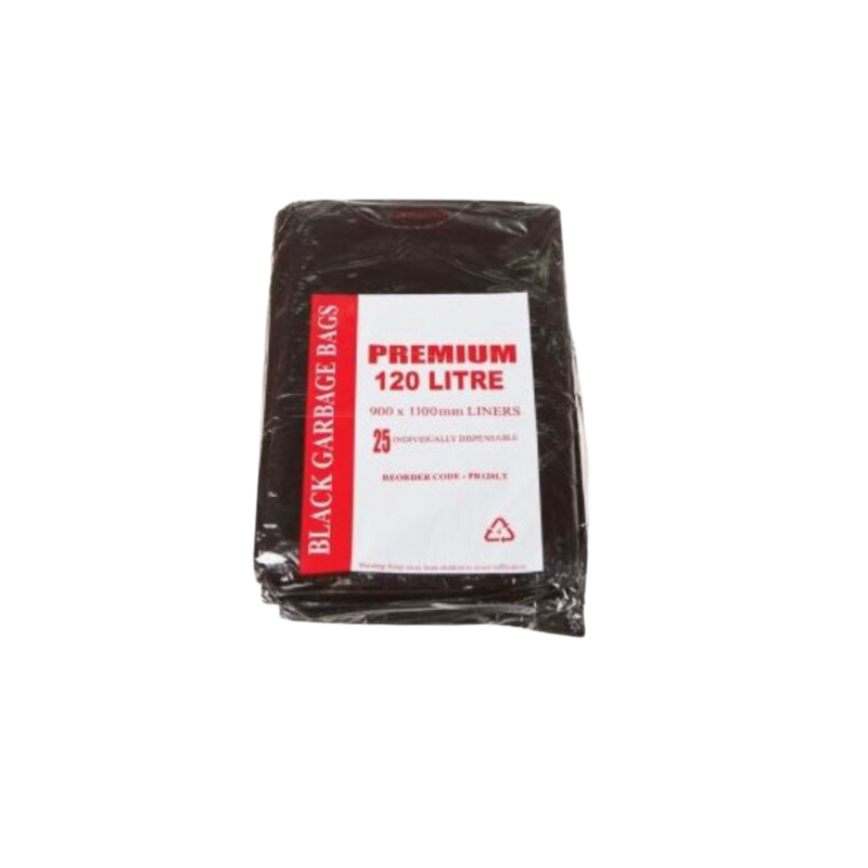 The Heavy Duty Garbage Bags Black 120L 4x25's