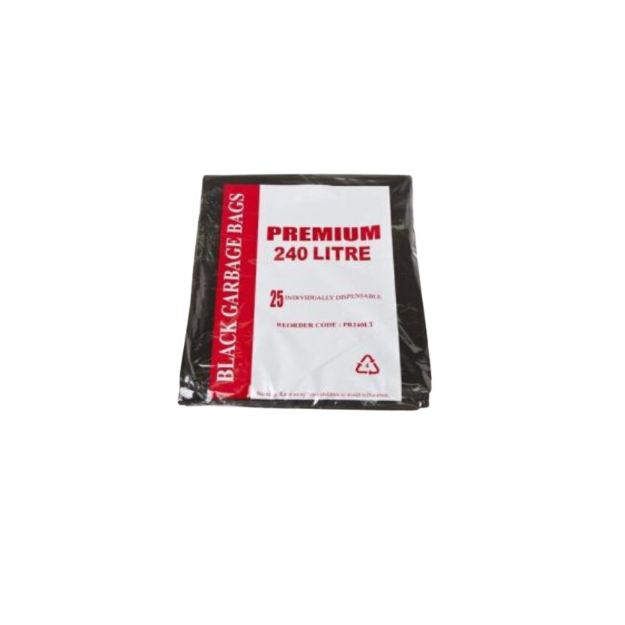 Heavy Duty Garbage Bags Black 240L 4x25's