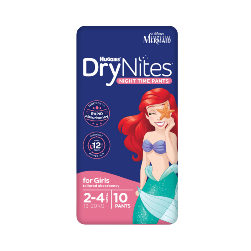The Huggies DryNites Girl 2–4yo Box of 3x10's
