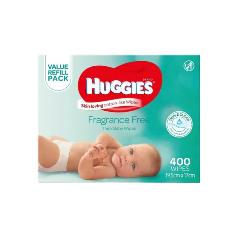 The Huggies Wipes Unscented Box 1x400's