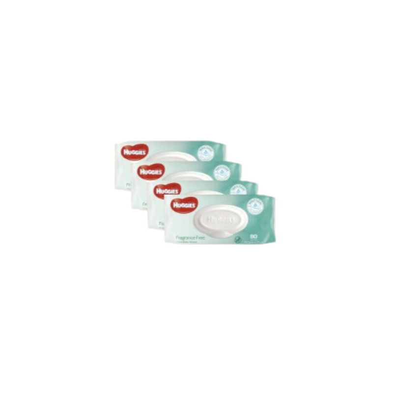 The Huggies Wipes Unscented Box of 4x80's