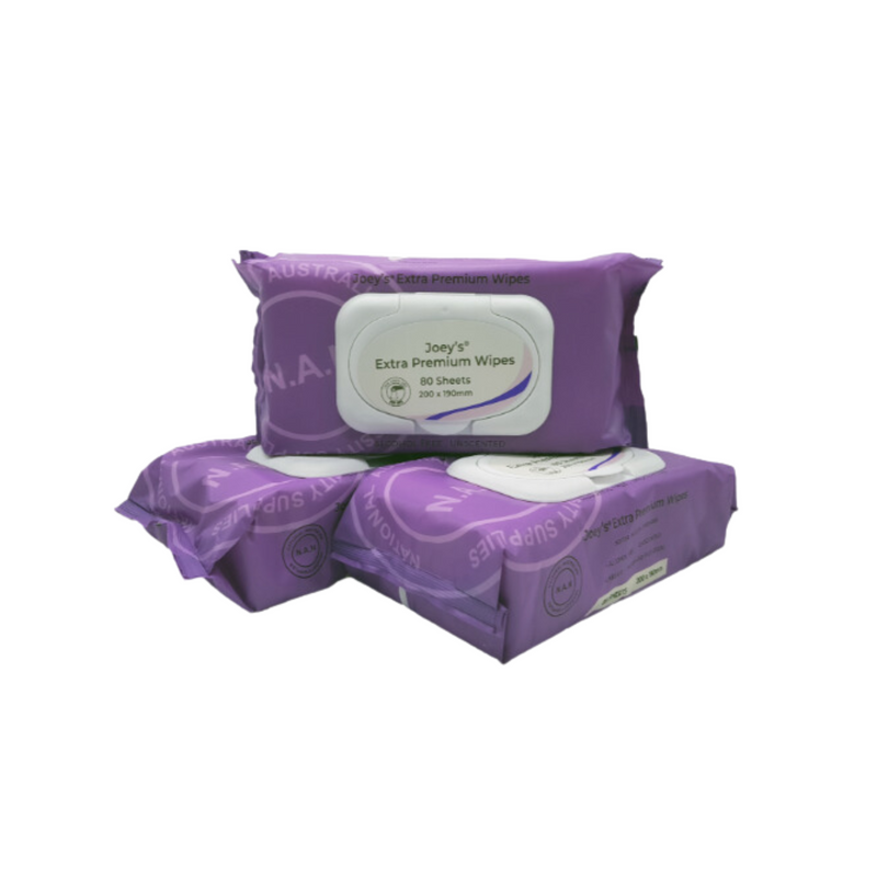The Joey Extra Premium Wet Wipes Unscented Alcohol-Free with Lid 12x80's